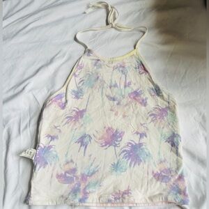 Reversible Me To We PacSun Pastel Tie Dye Palm Tree Halter Top Small